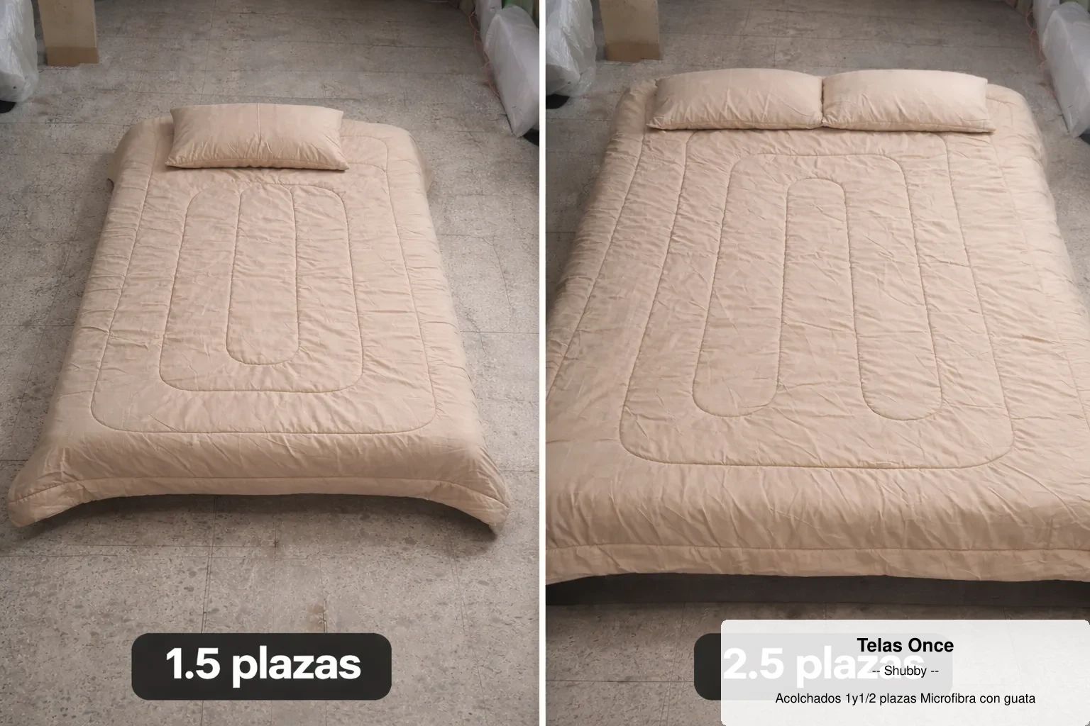 Acolchados 1y1/2 plazas Microfibra con guata