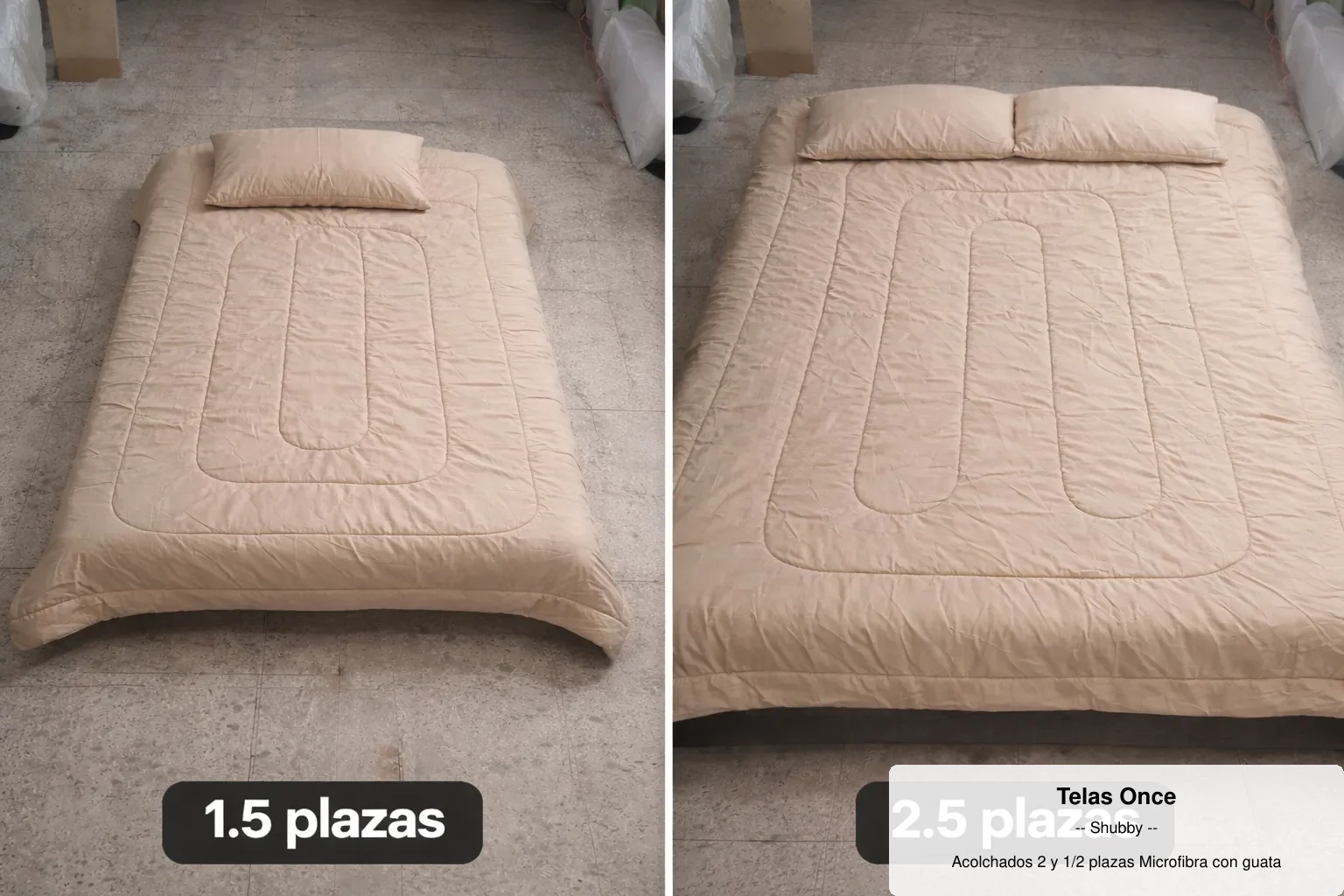 Acolchados 2 y 1/2 plazas Microfibra con guata