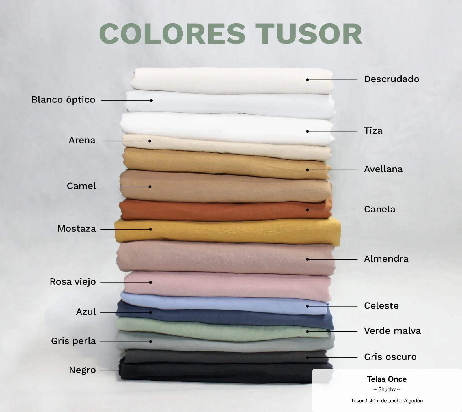 Tusor 1.40m de ancho Algodón